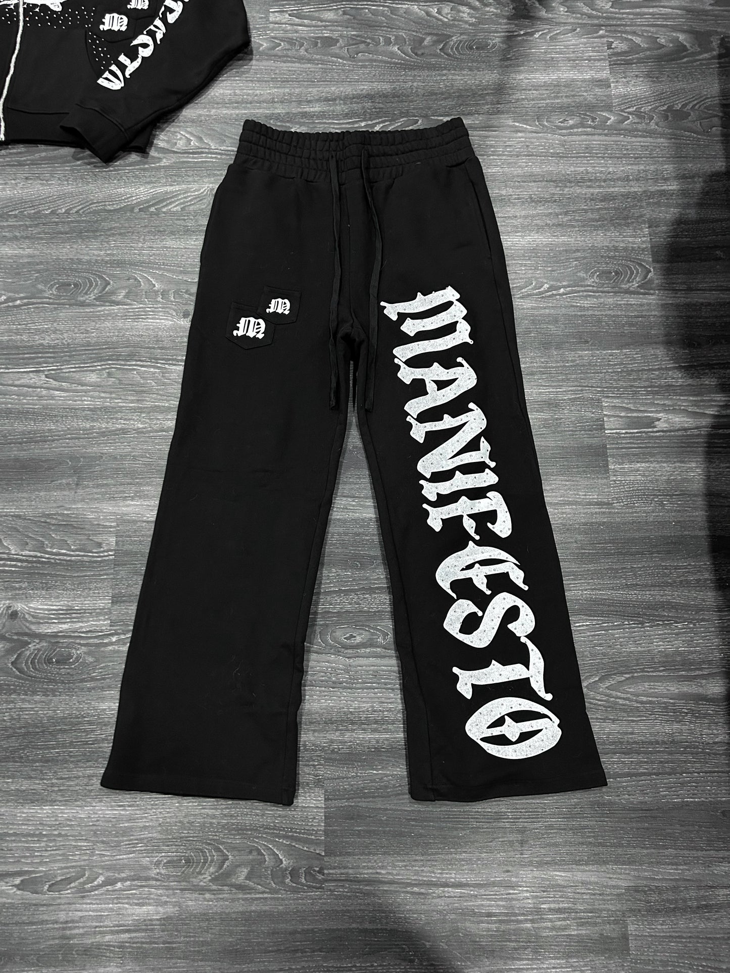 Black Rhinestone Pants