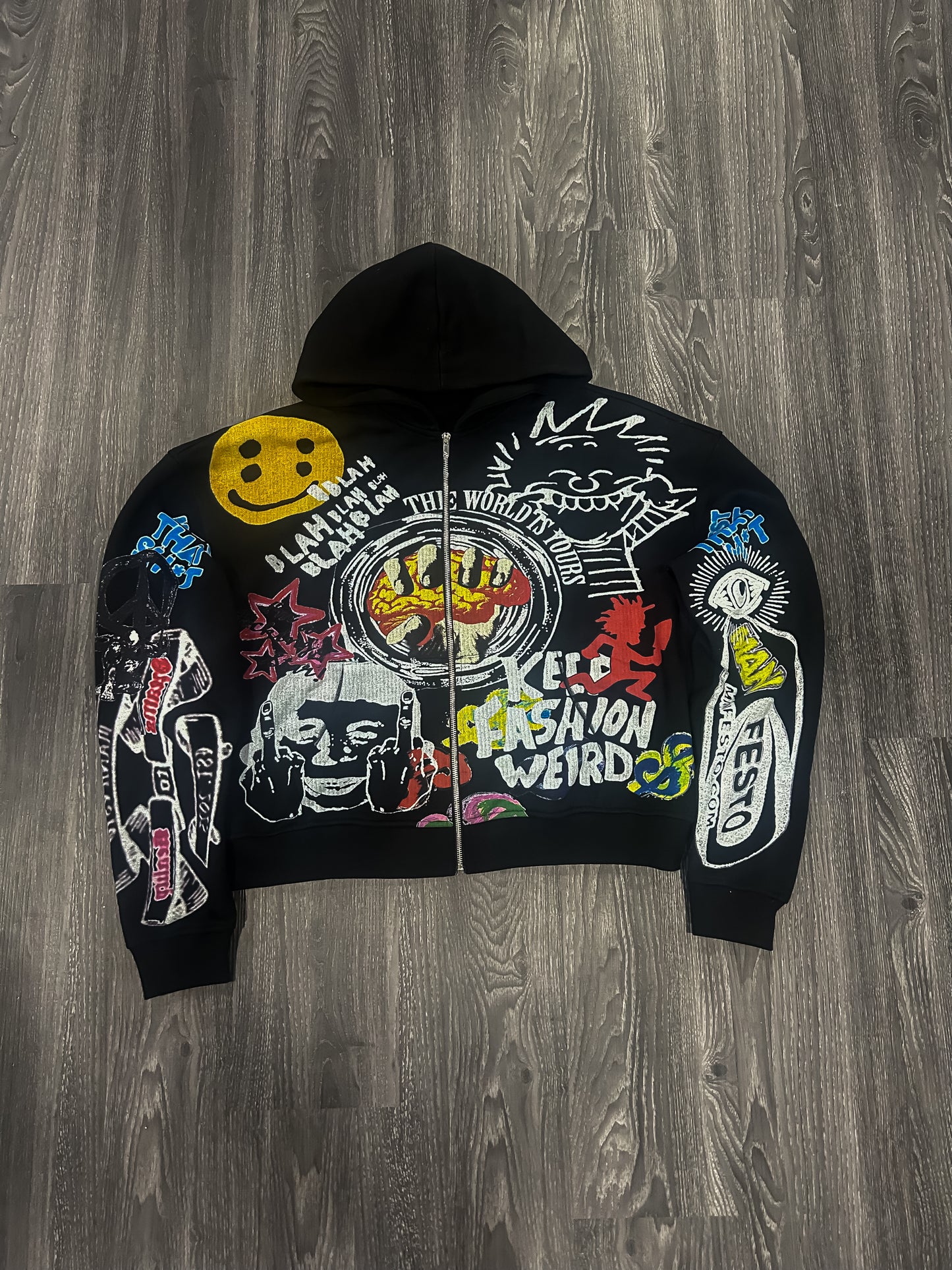 Black All Around Zip Up (PREMADE)